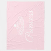 Cute Glamoureuze Girly Pink Princess Tiara Fleece Deken (Voorkant)