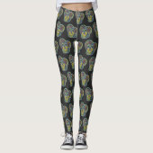 Cute Glas in lood Miniature Schnauzer met Heart Leggings (Voorkant)