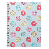 Cute Glazed Donut Pattern Light Blue Notitieboek (Voorkant)