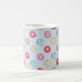 Cute Glazed Doughnut Pattern Light Blue Koffiemok (Center)
