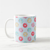 Cute Glazed Doughnut Pattern Light Blue Koffiemok (Links)