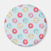 Cute Glazed Doughnut Pattern Light Blue Magneet (Voorkant)