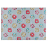 Cute Glazed Doughnut Pattern Light Blue Snijplank (Voorkant)