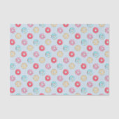 Cute Glazed Doughnut Pattern Light Blue Tissuepapier (Voorkant)