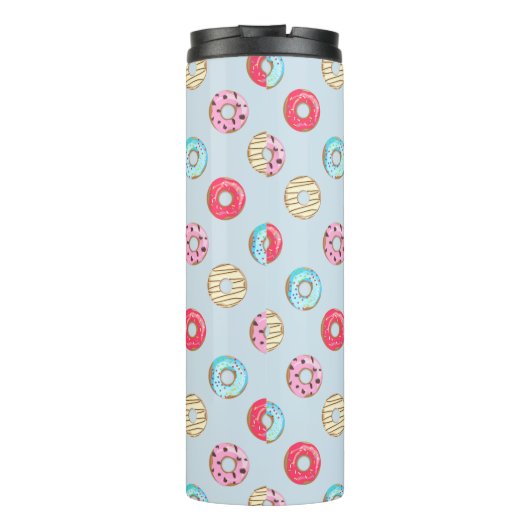 Cute Glazed Doughnut Pattern Personalised Thermosbeker (Achterkant)