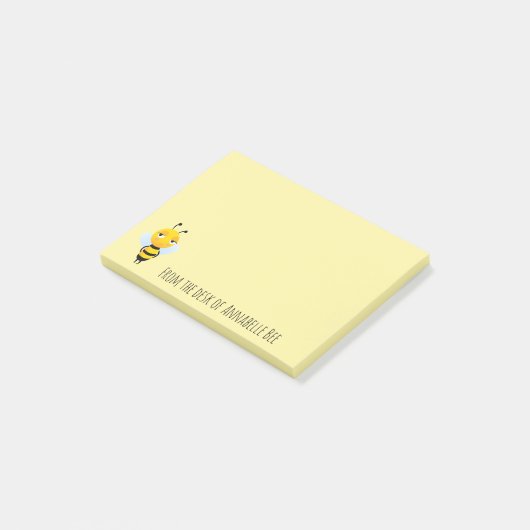 Cute glimlach Bee Post-it Notes (Schuin)
