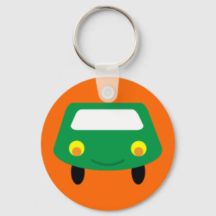 Cute glimlach green cartoon car key chain sleutelhanger