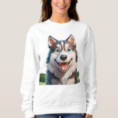 Cute glimlach husky trui (Voorkant)