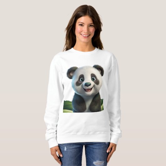 Cute glimlach panda trui (Voorkant volledig)