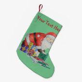 Cute glimlach santa klaar voor Kerstmis Kleine Kerstsok (Voorkant (Hangend))