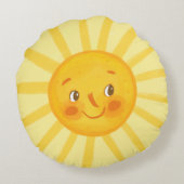 Cute glimlach sun Baby / kinder neursery Rond Kussen (Achterkant)