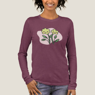 Cute Glimlachende Bloemen Pastel Roze Dames Tri-Blend Shirt