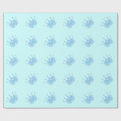 Cute Glitter Baby Blue Crown Prince Cadeaupapier (Vlak)