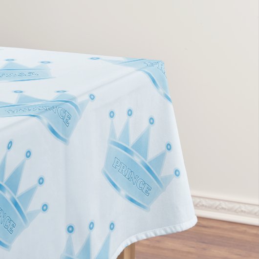 Cute Glitter Baby Blue Crown Prince Tafelkleed (Voorbeeld)
