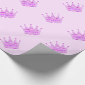 Cute Glitter Baby Pink Crown Princess Cadeaupapier (Hoek)