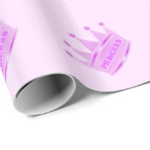 Cute Glitter Baby Pink Crown Princess Cadeaupapier (Rol Hoek)