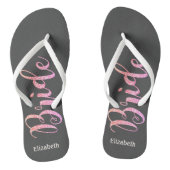 Cute Glitter Bride, Grey-Personalized Teenslippers (Voetbed)
