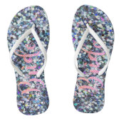 Cute Glitter Bride, Paars-Personalized Teenslippers (Voetbed)