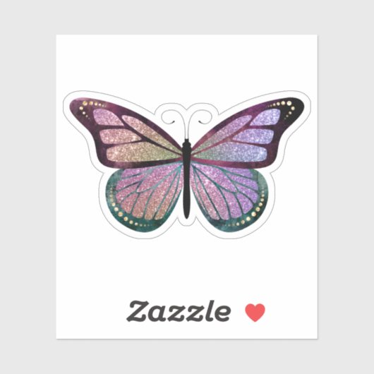 Cute Glitter Butterfly Sticker (Vel)
