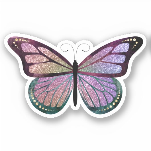 Cute Glitter Butterfly Sticker (Voorkant)