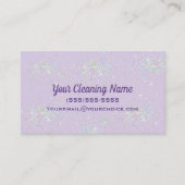 Cute Glitter Cleaning Service Lavender Visitekaartje (Voorkant)
