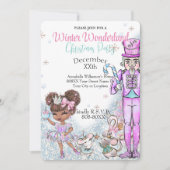 Cute Glitter Doll Nutcracker Kerstparty Uitnodigen Kaart (Voorkant)