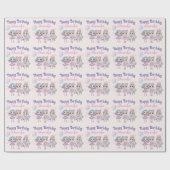 Cute Glitter Dolls Girl's Birthday Cadeaupapier (Vlak)