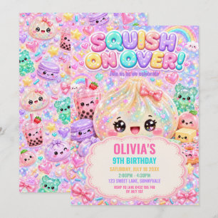 Cute Glitter Dumpling Bao Zachte Feest Verjaardag Kaart
