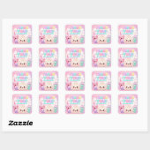 Cute Glitter Dumpling Bao Zachte Feest Verjaardag Vierkante Sticker (Vel)