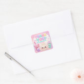 Cute Glitter Dumpling Bao Zachte Feest Verjaardag Vierkante Sticker (Envelop)