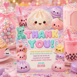 Cute Glitter Dumpling Bao Zachte Knuffel Verjaarda Bedankkaart