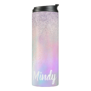 Cute Glitter en Sparkles Faux Hologram Thermosbeker
