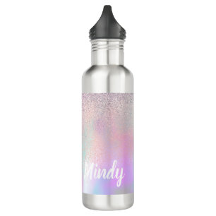 Cute Glitter en Sparkles Faux Hologram Waterfles