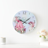 Cute Glitter Fairy Garden Pixie Fairies Grote Klok (Huis)