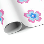 Cute glitter floral blooming garden cadeaupapier (Rol Hoek)