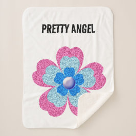 Cute glitter floral blooming garden  sherpa deken