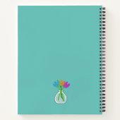 Cute Glitter Flowers Personalized Notitieboek (Achterkant)
