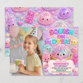 Cute Glitter Food Squishies Verjaardagsfeest Foto Kaart