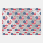 Cute Glitter Hearts Patriotic American USA Flag Inpakpapier Vel (Voorkant 2)