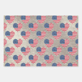 Cute Glitter Hearts Patriotic American USA Flag Inpakpapier Vel (Voorkant 3)