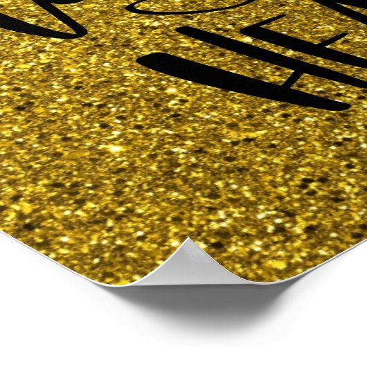 Cute Glitter Inspirerend Quote Poster (Hoek)