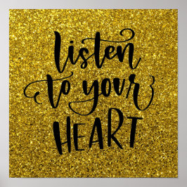Cute Glitter Inspirerend Quote Poster