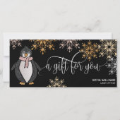 Cute Glitter kerstsnowflakes Penguin (Voorkant)