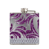 Cute Glitter Leaves Diamond Jewels Heupfles (Achterkant)