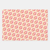 Cute Glitter Lippen Kus Roze Blauw Beige Inpakpapier Vel (Voorkant 3)