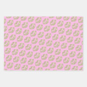 Cute Glitter Lippen Kus Roze Blauw Beige Inpakpapier Vel (Voorkant 2)