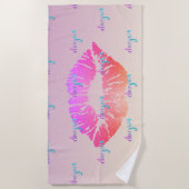 Cute Glitter Lips, Ombre, Makeup Strandlaken (Voorkant)