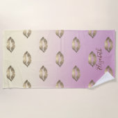 Cute Glitter Lips ,Ombre - Personalized Strandlaken (Voorkant)