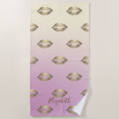 Cute Glitter Lips ,Ombre - Personalized Strandlaken (Voorkant)