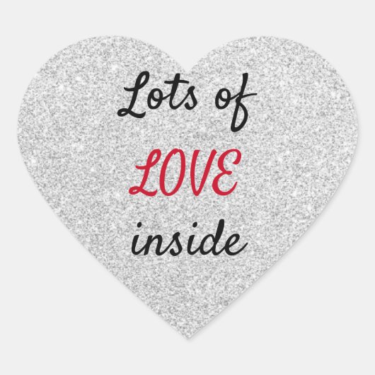 Cute Glitter Love Hart Sticker (Voorkant)